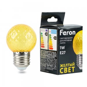 Лампочка декоративная E27 1Вт жёлтая «LB-385»