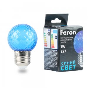 Лампочка декоративная E27 1Вт синяя «LB-385»