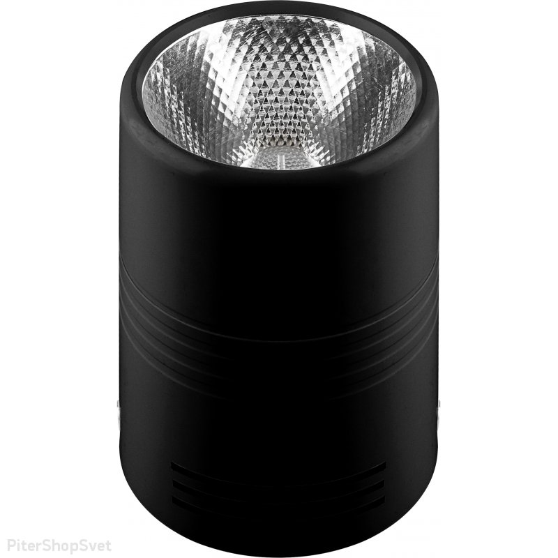 Чёрный накладной потолочный светильник цилиндр 10Вт 4000К «AL518» 29890