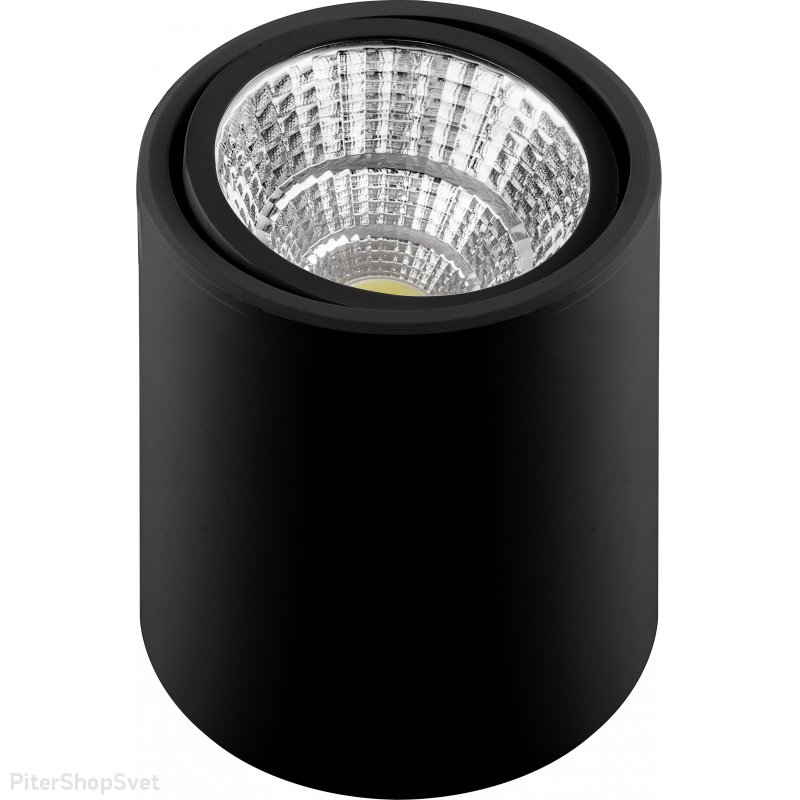 Чёрный накладной потолочный светильник цилиндр 15Вт 4000К 29891