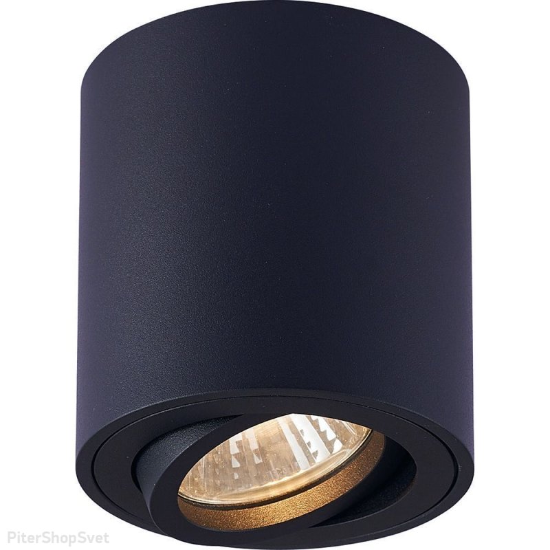 Чёрный накладной поворотный светильник цилиндр «ML179» 41470