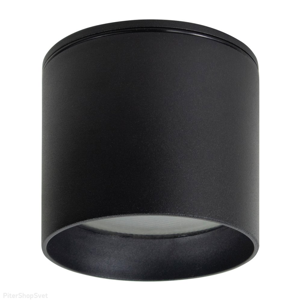 Чёрный накладной потолочный светильник цилиндр с влагозащитой IP44 «HL363» 41999