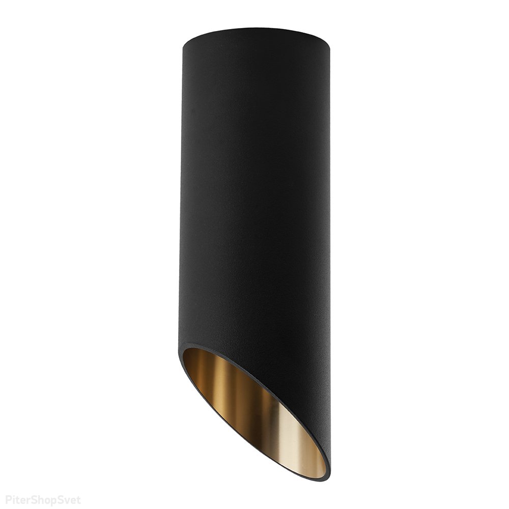 Чёрный накладной потолочный светильник срезанный цилиндр «Barrel Tilt» 48037