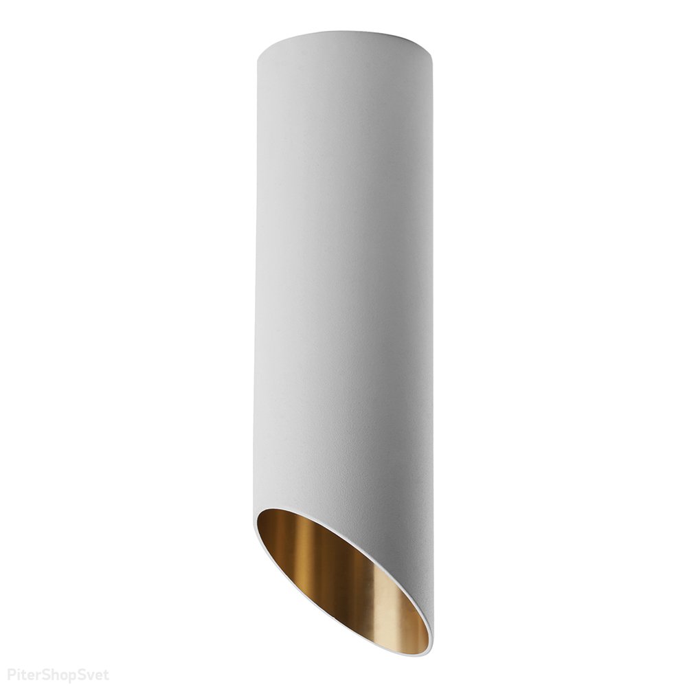 Белый накладной потолочный светильник срезанный цилиндр «Barrel Tilt» 48038