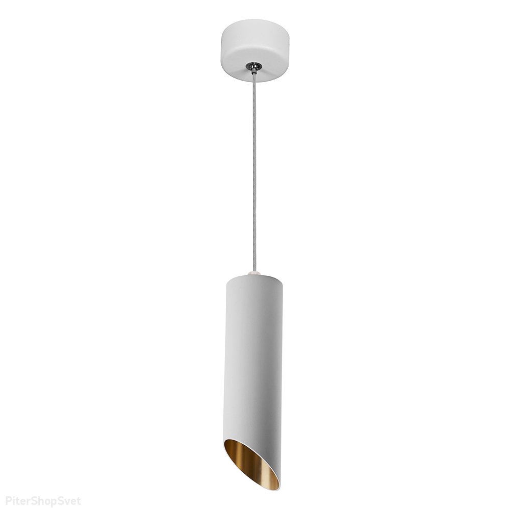 Белый подвесной светильник срезанный цилиндр «Barrel Tilt ML1838» 48044