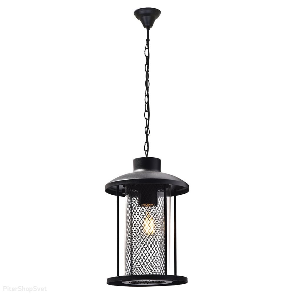 Чёрный уличный подвесной светильник цилиндр «PL725» 48389