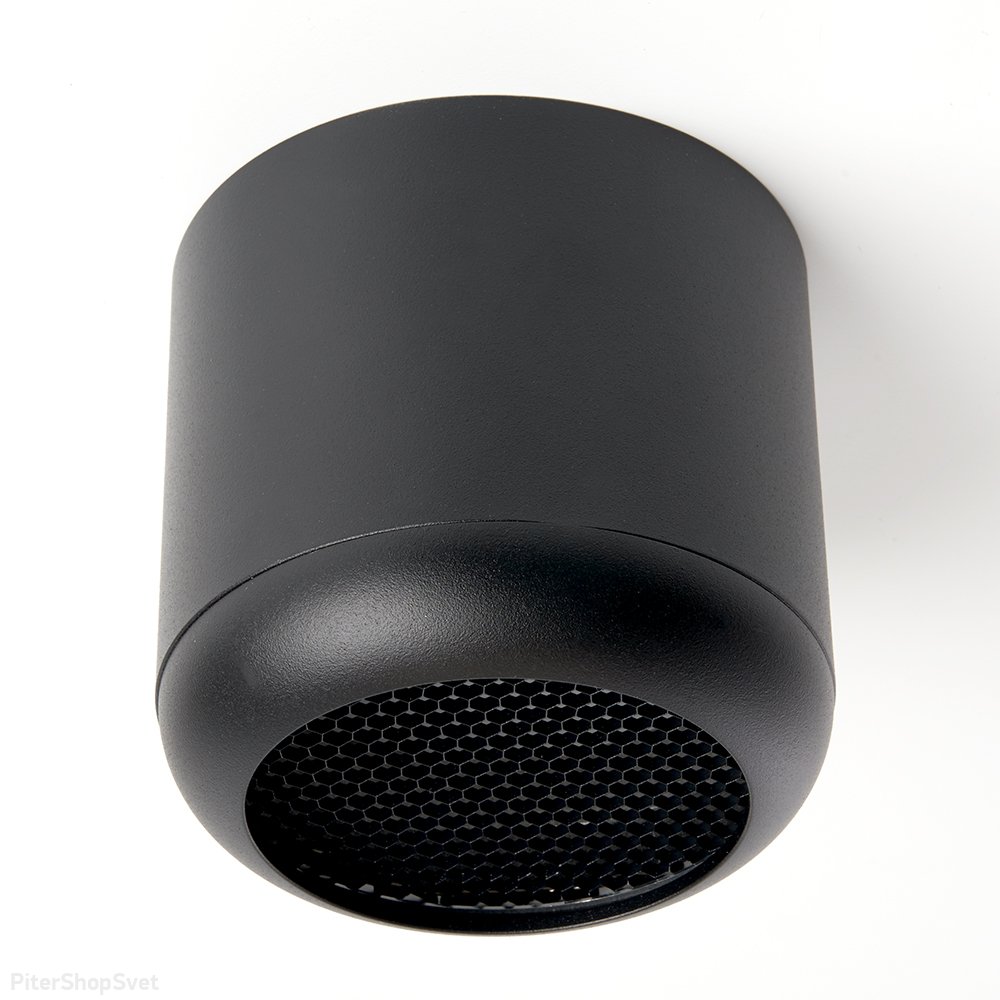 Чёрный накладной потолочный светильник цилиндр с антибликовой сеточкой «Barrel ECHO» 48400