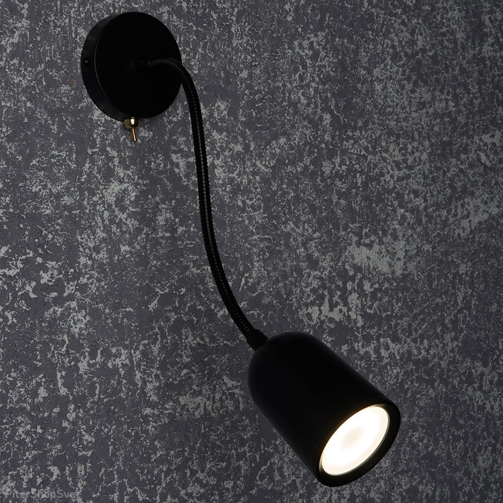 Чёрный гибкий настенный светильник с выключателем «ML400» 48442