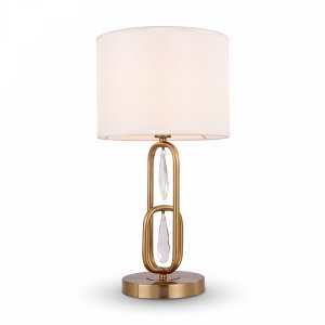 Настольная лампа цвета латуни с белым абажуром «Riverside»