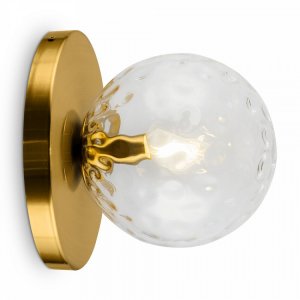 Настенный светильник прозрачный шар на основании цвета латуни «Zelda»