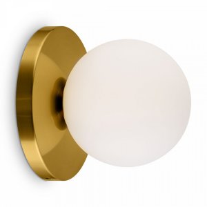 Настенный светильник белый шар 20см на основании цвета латуни «Zelda»