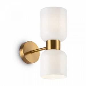 Настенный светильник цвета латуни с белыми плафонами «Savia»