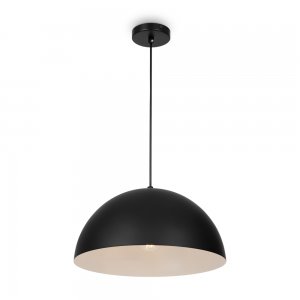 Чёрный купольный подвесной светильник из металла «Eleon»