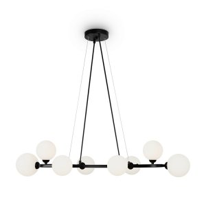 Длинный подвесной светильник с шарами, чёрный/белый «Globos»