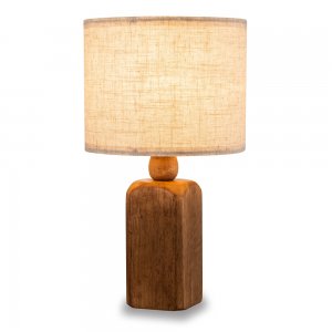 Деревянная настольная лампа с абажуром цилиндр «Forest»