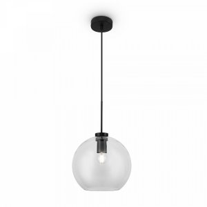 Чёрный подвесной светильник с прозрачным шаром «Bravis»