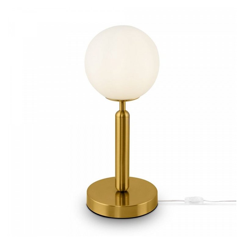 Настольная лампа цвета латуни с белым плафоном шар 15см «Zelda» FR5124TL-01BS