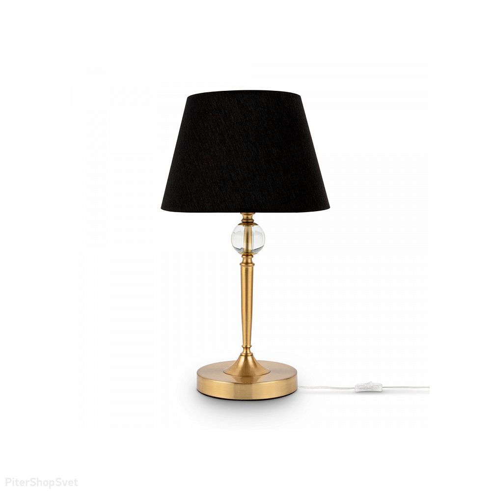 Настольная лампа цвета латуни с чёрным абажуром «Rosemary» FR5190TL-01BS
