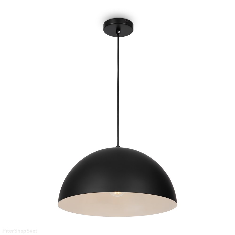 Чёрный купольный подвесной светильник из металла «Eleon» FR5218PL-01B1
