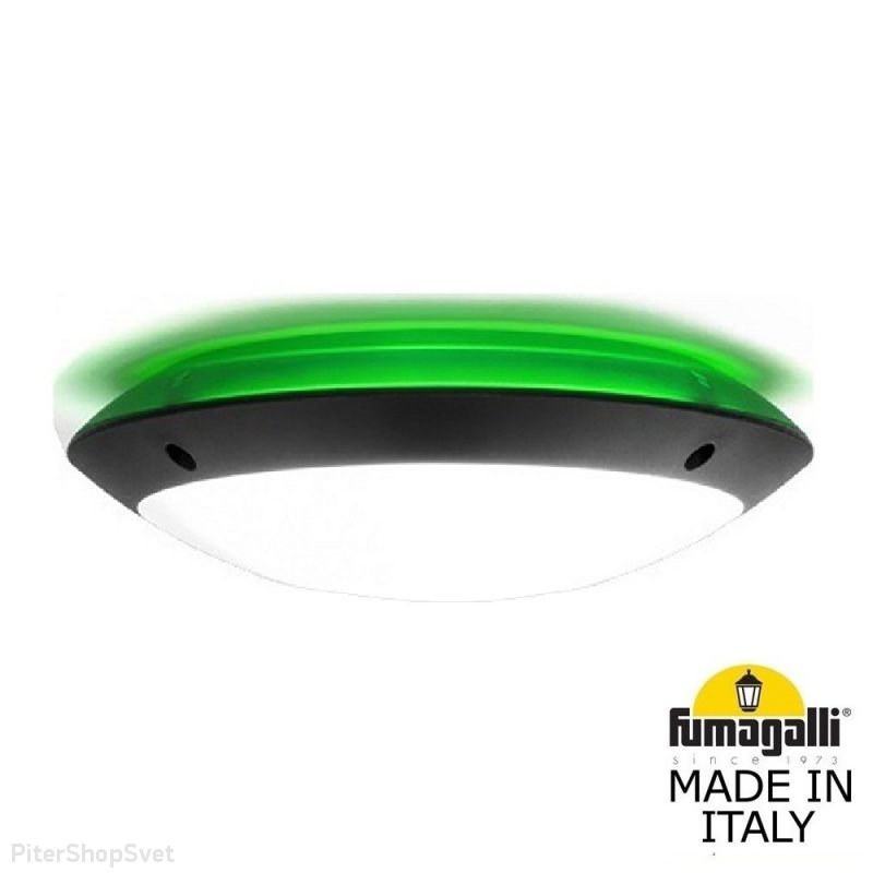 Настенно-потолочный светильник с зелёной подсветкой основания «LUCIA» 1R3.000.000.AYE27GN1