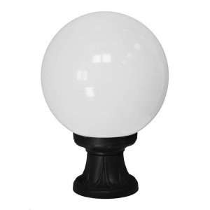 Белый матовый шар 25см на столбике чёрного цвета «GLOBE 250 MIKROLOT»