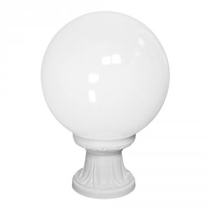 Белый матовый шар 25см на столбике белого цвета «GLOBE 250 MIKROLOT»