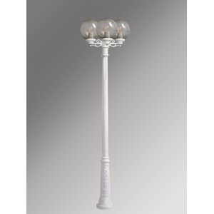 Белый столб 2,35м с тройкой дымчатых шаров «GLOBE 250 3L RICU BISSO»