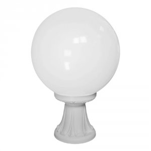 Белый уличный шар с белым столбиком 0,44м «GLOBE 300 MINILOT»