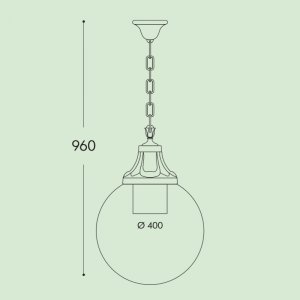 Подвесной светильник с белым плафоном в форме шара «GLOBO 400 SICHEM»