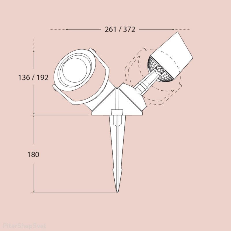 Акцентная уличная подсветка на колышке «MINITOMMY-EL 2L SPIKE» 3M2.001.000LX