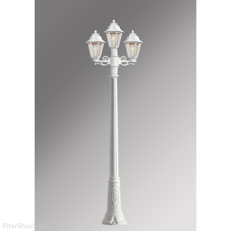 Уличный белый столб с тремя фонарями «ANNA 2+1 GIGI BISSO» E22.156.S21.WXF1R