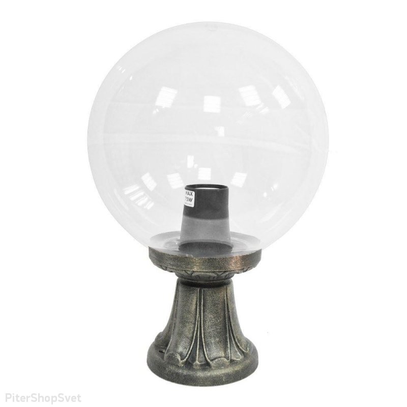 Прозрачный 30см шар на столбе цвета бронзы «GLOBE 300 MINILOT» G30.111.000.BXЕ27