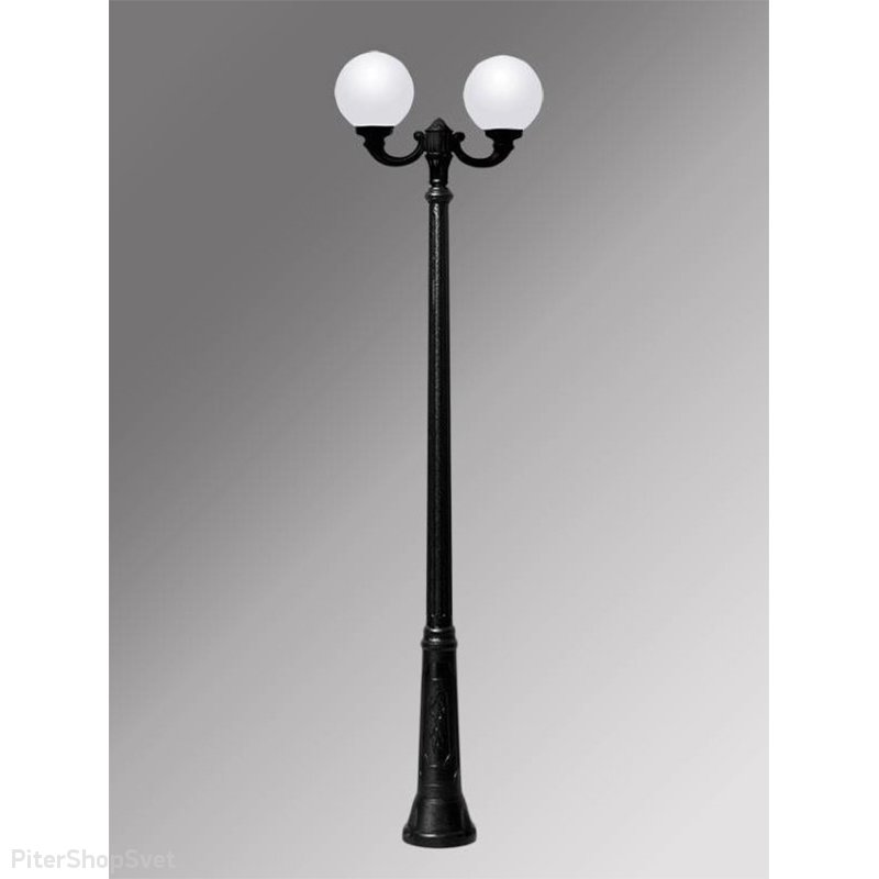 Уличный столб с двумя плафонами в форме шара «RICU OFIR/GLOBE 300 2L» G30.157.R20.AYЕ27