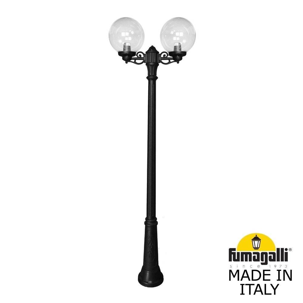 Уличный фонарный столб на 2 фонаря шар 30см «RICU BISSO/GLOBE 300 2L» G30.157.S20.AXE27