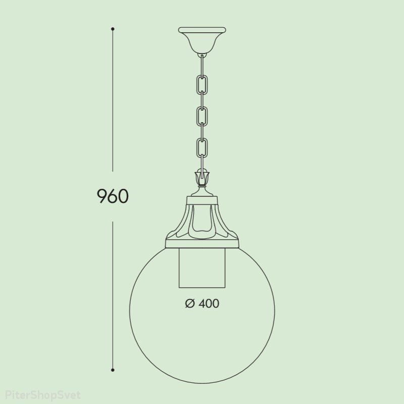 Подвесной светильник с белым плафоном в форме шара «GLOBO 400 SICHEM» G40.121.000.AYE27