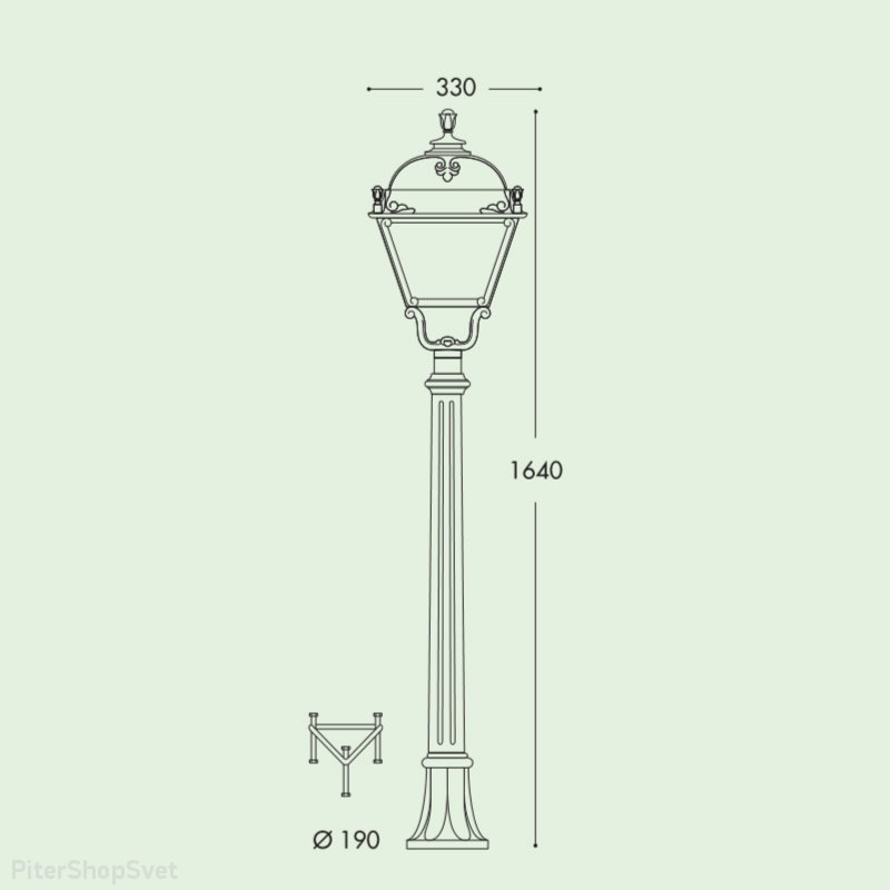 Уличный фонарный столб 1,64м «SIMON ALOE» U33.163.000.WYЕ27