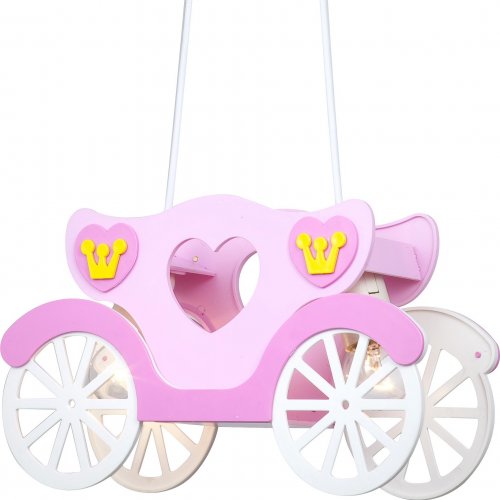 Розовая карета люстра для детской 15724 KITA Globo