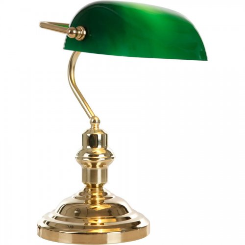 Настольная лампа с зелёным плафоном 2491 Antique Globo Lighting