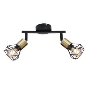 двойной поворотный светильник спот с плафонами клетка «Xara»