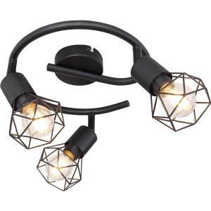 Тройной чёрный поворотный светильник спот «Xara»