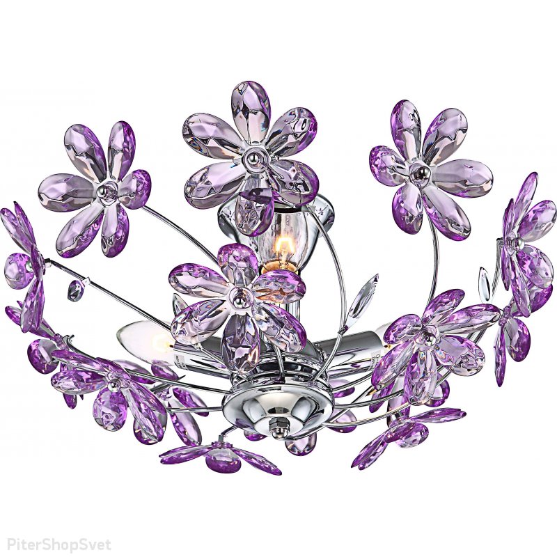 Люстра с фиолетовыми цветами «PURPLE» 5142
