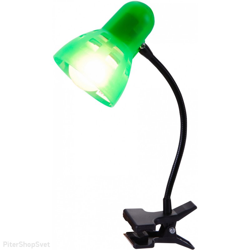 Зеленая настольная лампа на прищепке «Clip» 54854