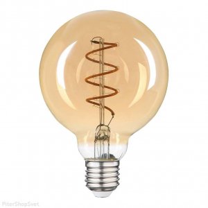 Лампа светодиодная декоративная Е27 6Вт 2200К шарик 8см