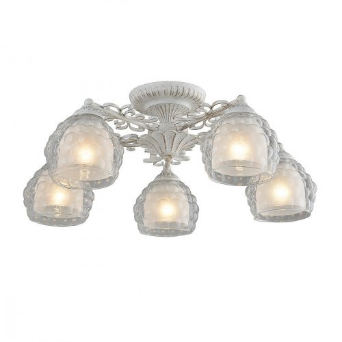 Пятирожковая люстра белого цвета Bella 285/5PF-Whitepatina