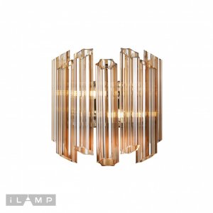 Хромированный настенный светильник со стеклянными коричневыми трубками «Destiny»