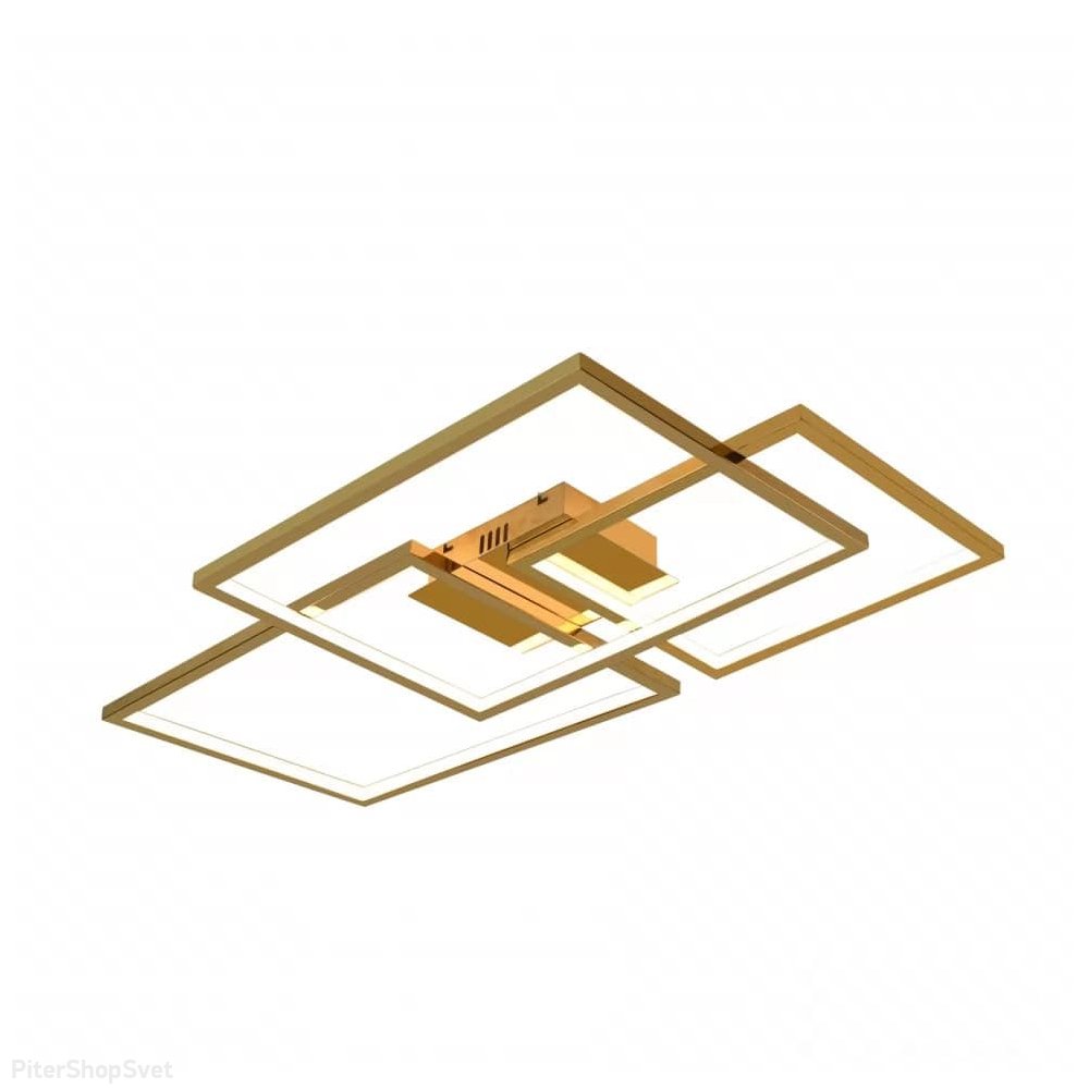 Золотая потолочная люстра прямоугольники 50Вт 3000К «Grace» 230/3A-50W-3000K GL