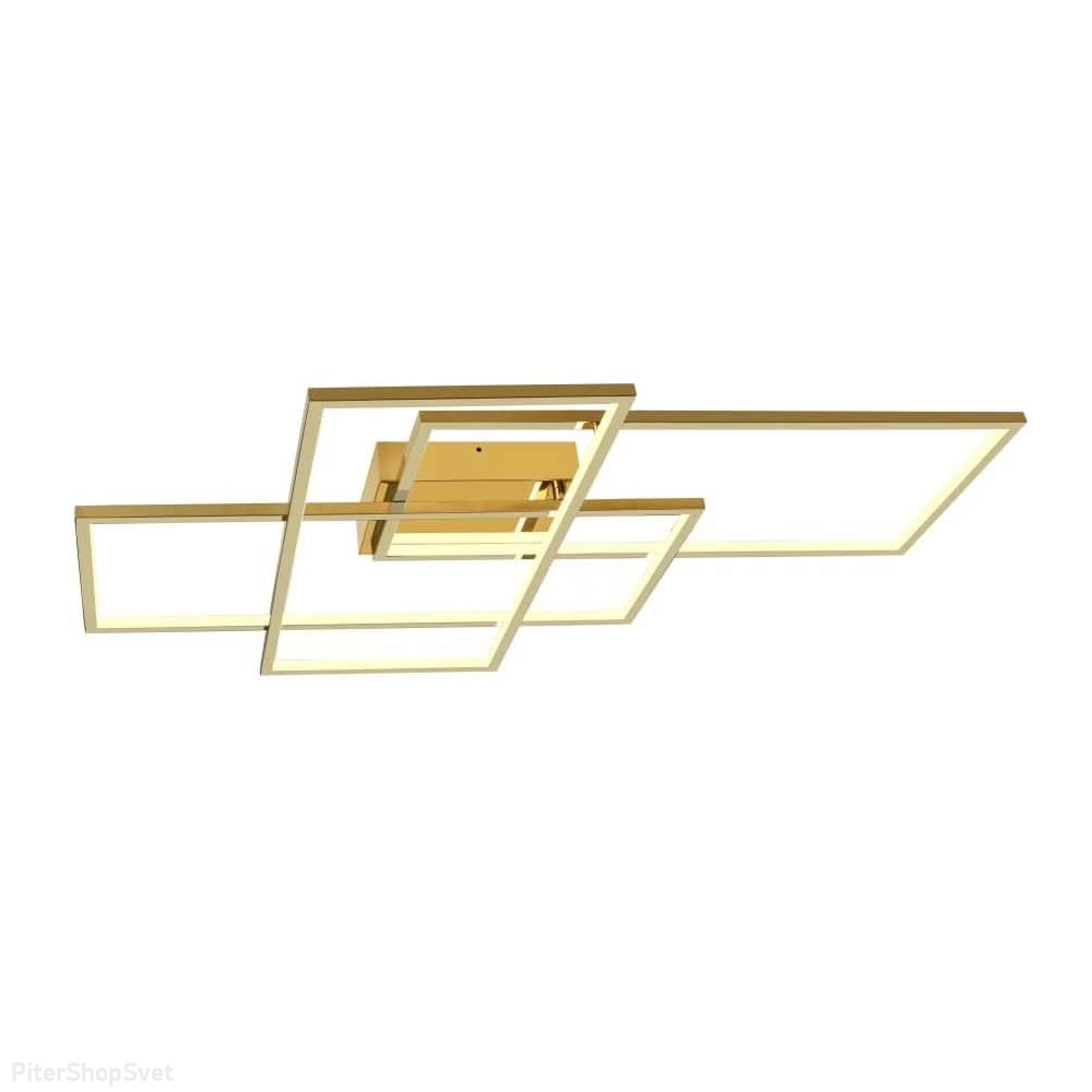 Золотая потолочная люстра прямоугольники 60Вт 3000К «Grace» 231/3-60W-3000K GL