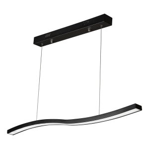 Чёрный длинный подвесной светильник 35Вт с пультом ДУ «Umbra»