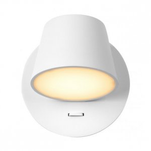 Белый поворотный настенный светильник с выключателем 5Вт 3000К «Flexin»