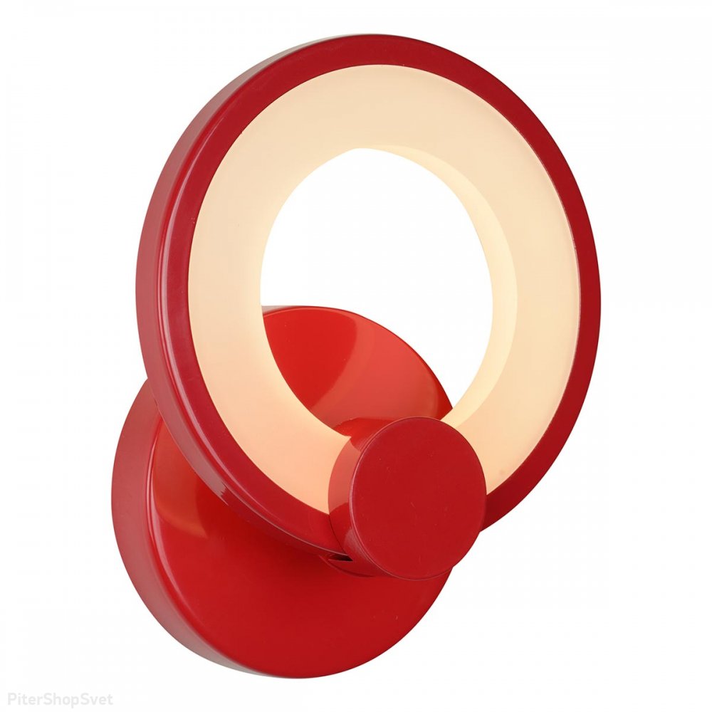 Красное настенное бра кольцо 12Вт 2800К «Ring» A001/1 Red